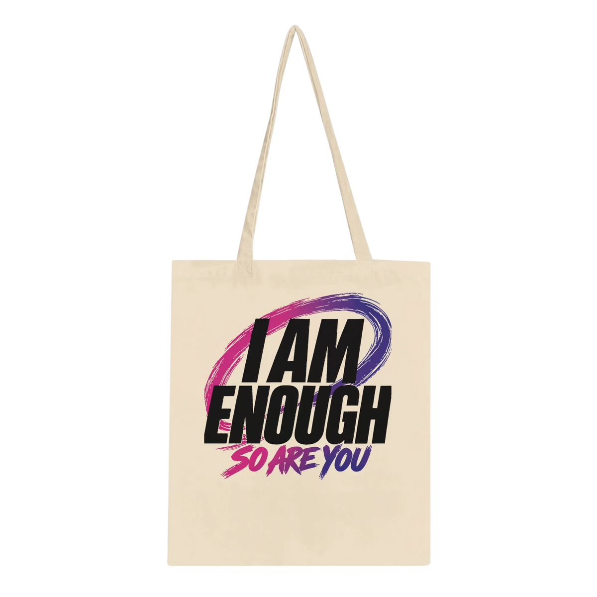 I AM ENOUGH graffiti cotton tote bag